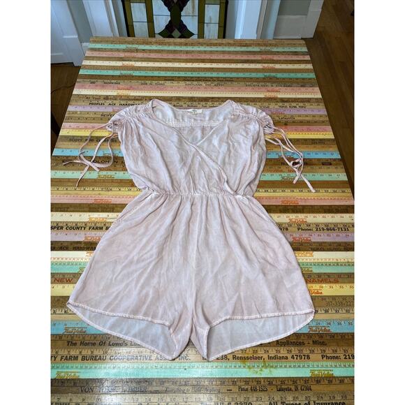 entro Pants - ENTRO M Blush Pink CAYMAN Island ROMPER Shorts One piece Pockets Festival Beach